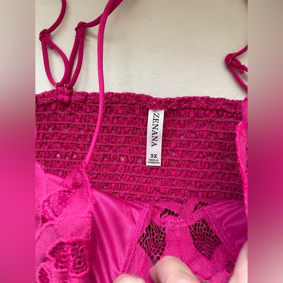 NWOT Zenana Hot Pink Top Lace Bra Size 3X - Picture 6 of 8